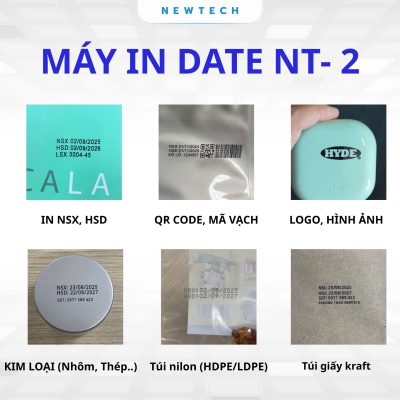 Máy in date mini NT-2 in trên nhiều chất liệu