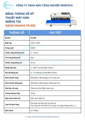 Máy Hàn Miệng Túi FR900
