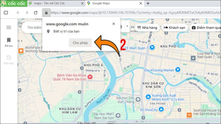 Cập nhật vị trí hiện tại